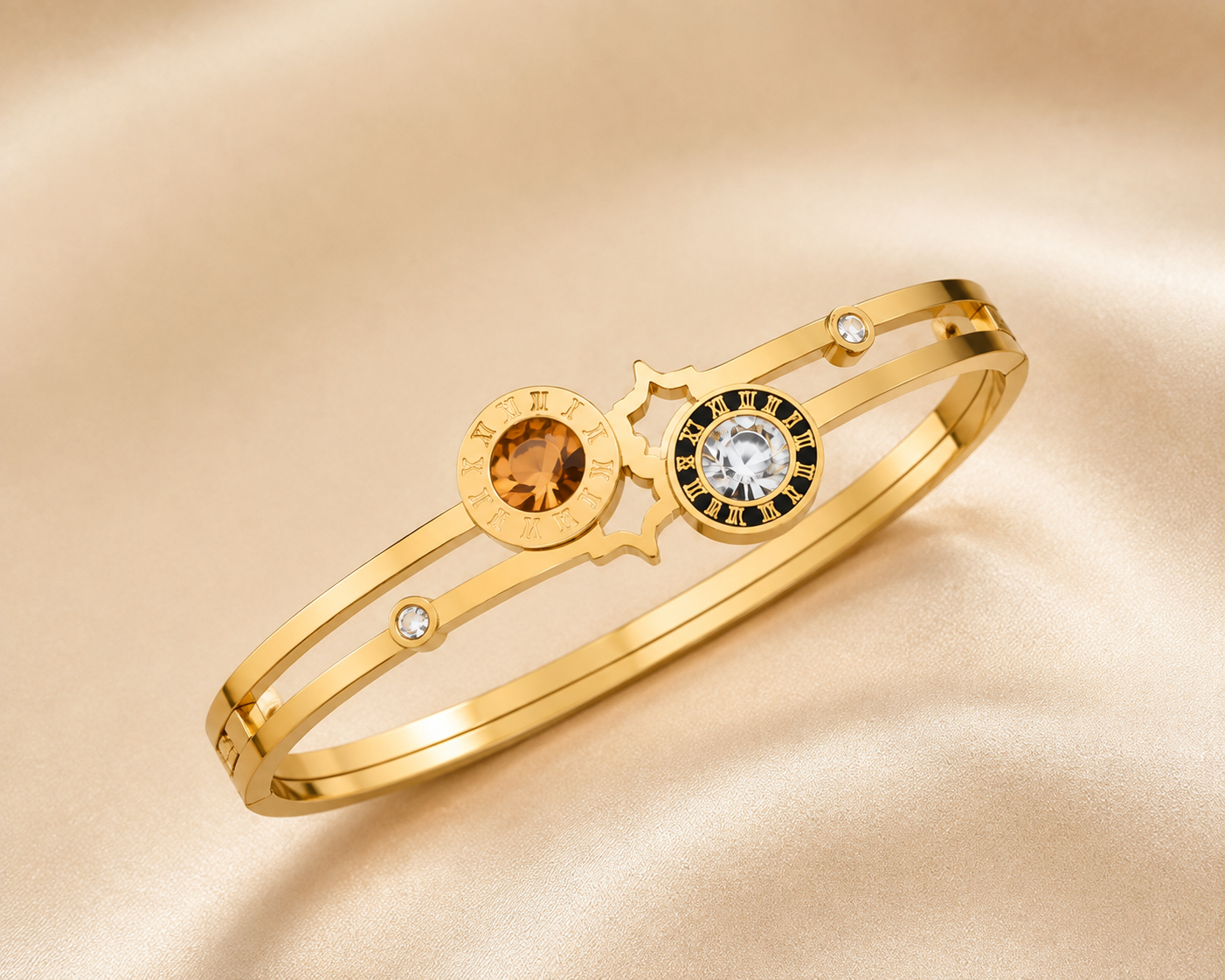 Golden Elegance Crystal Bangle